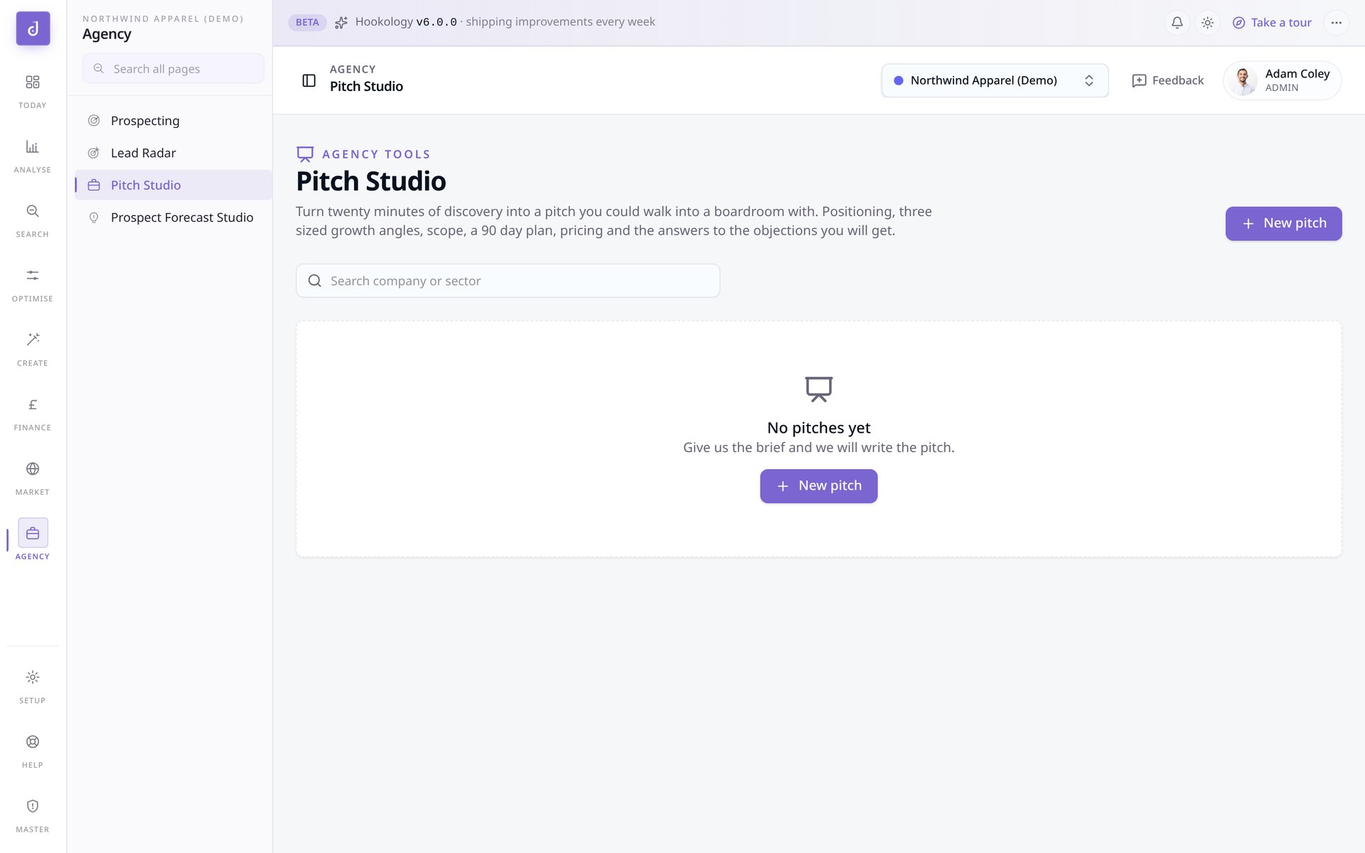 Pitch Studio detail view