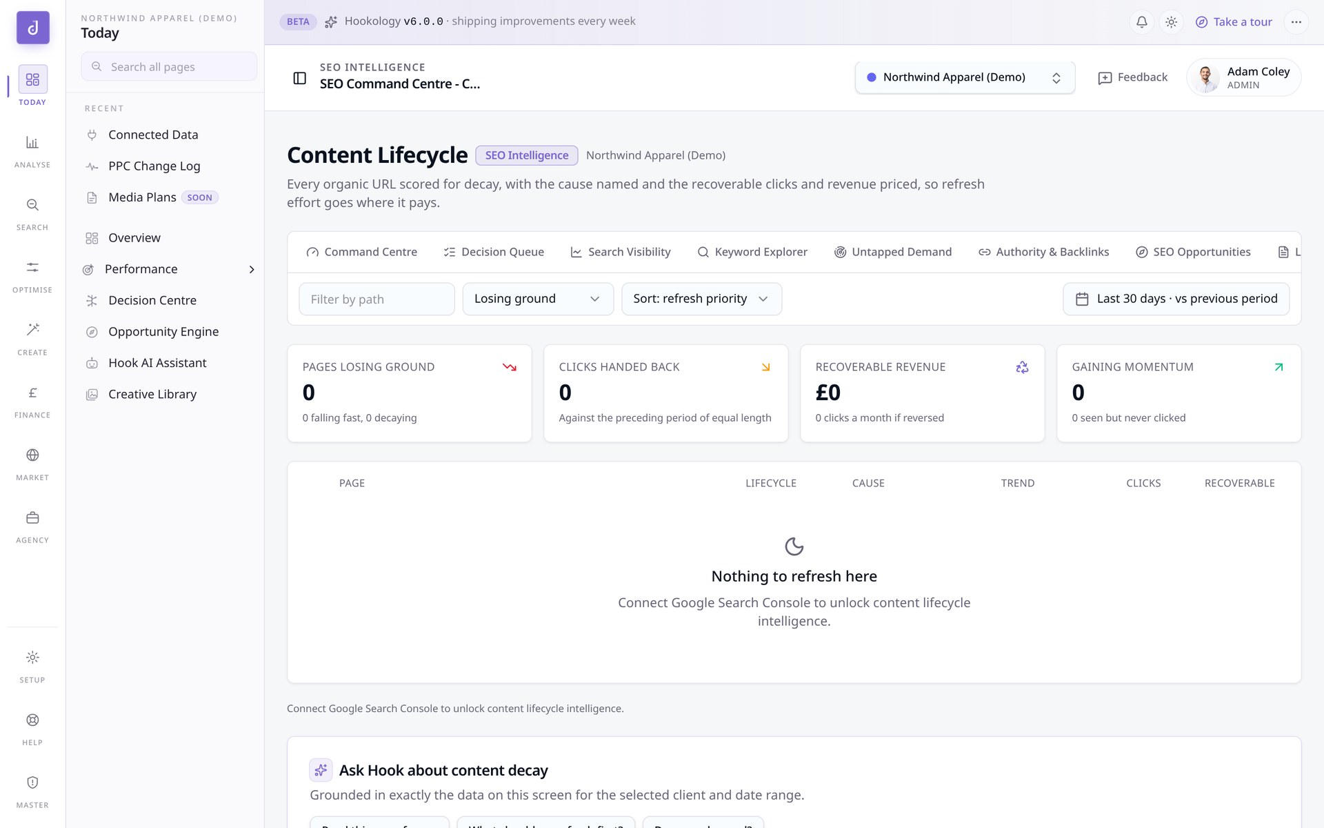Content Lifecycle detail view