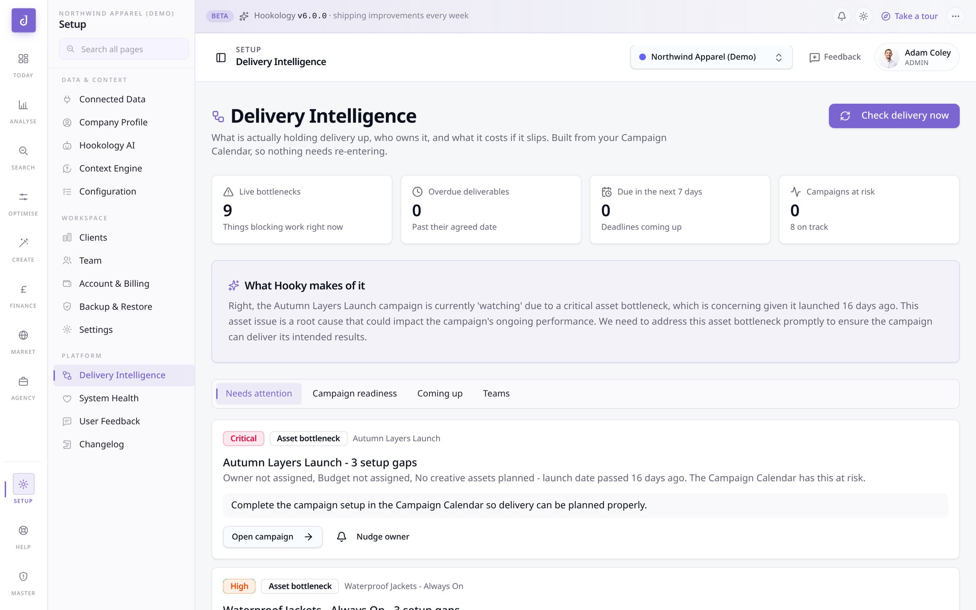 Delivery Intelligence detail view